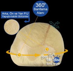 Bayan komple protez modelleri onden arkaya 32 cm kulaktan kulaga 34 cm