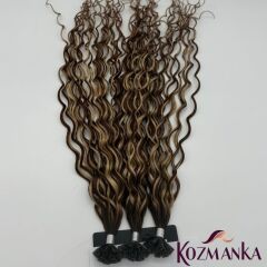 Röfleli Kıvırcık Doğal Keratin Kaynak Saç (60 Adet)