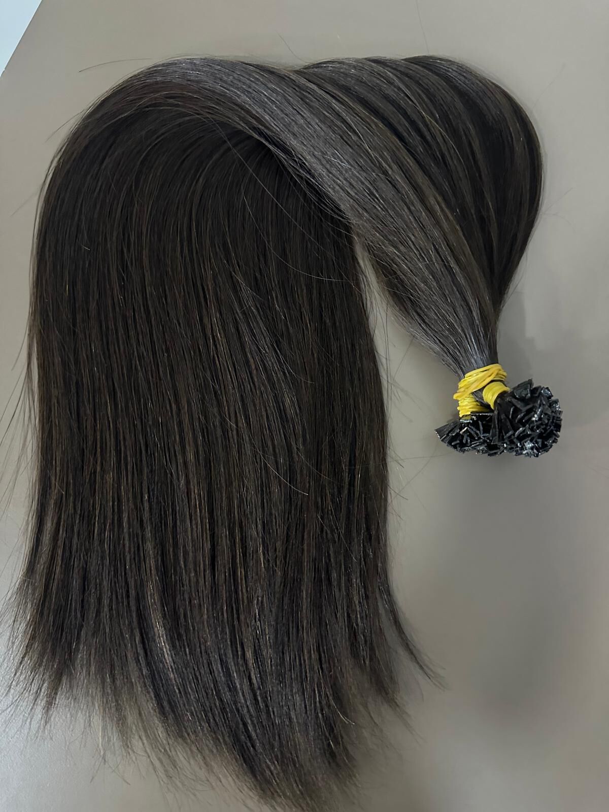 Keratin kaynak saç 130 gr 250 adet 58 cm 0.6 uç koyu kahve naturel