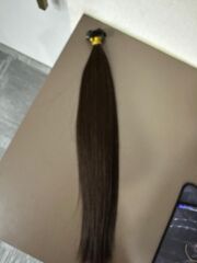 Keratin kaynak saç 130 gr 250 adet 58 cm 0.6 uç koyu kahve naturel