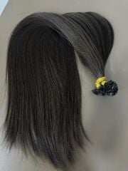 Keratin kaynak saç 130 gr 250 adet 58 cm 0.6 uç koyu kahve naturel