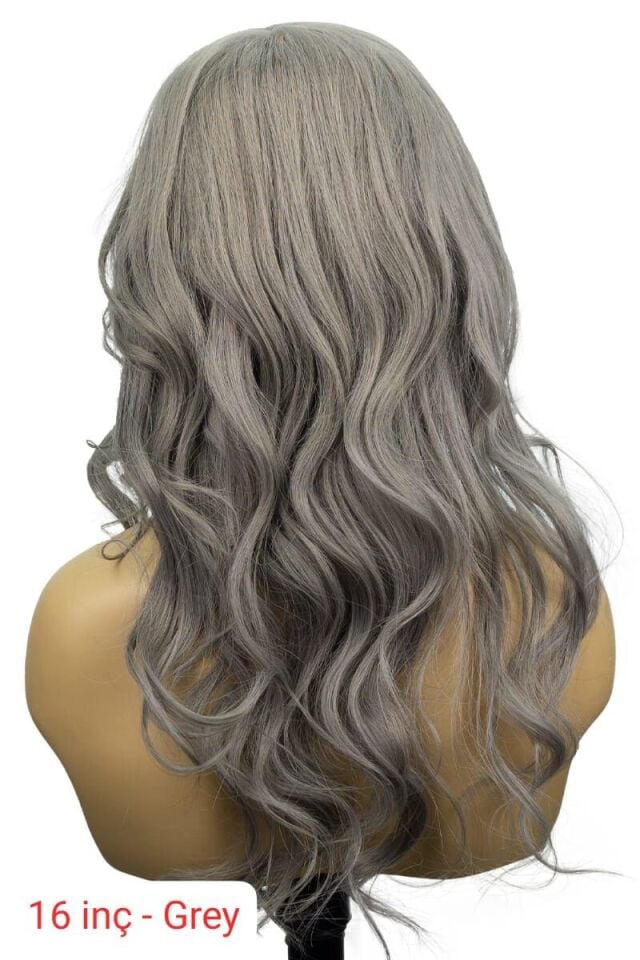 Peruk tul deri gorunumlu GREY 40-50-55-60-79-cm 220-230 gr