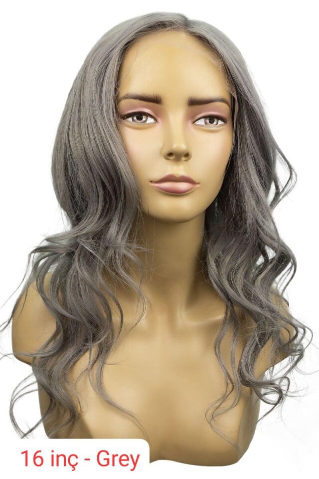 Peruk tul deri gorunumlu GREY 40-50-55-60-79-cm 220-230 gr